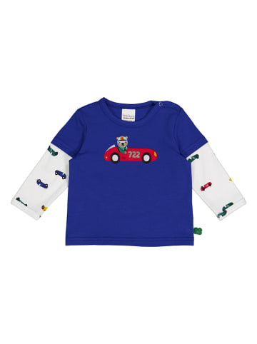 Fred´s World by GREEN COTTON Koszulka "Motor layer" w kolorze niebiesko-białym