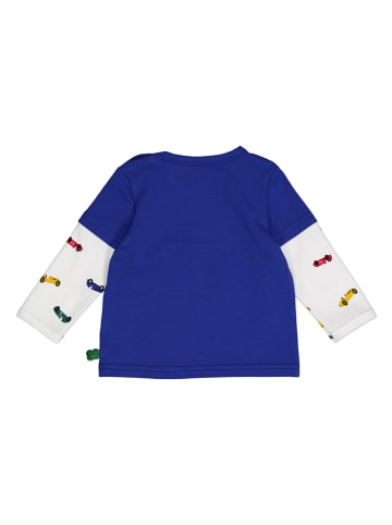 Fred´s World by GREEN COTTON Longsleeve "Motor layer" in Blau/ Weiß