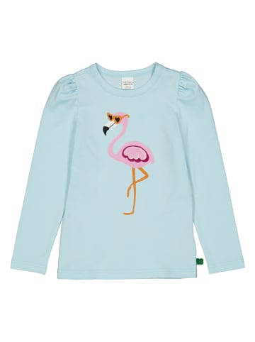 Fred´s World by GREEN COTTON Longsleeve "Hello flamingo" in Hellblau