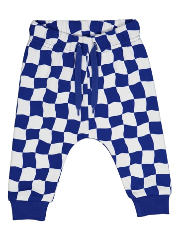 Fred´s World by GREEN COTTON Sweatbroek "Motor" blauw/wit