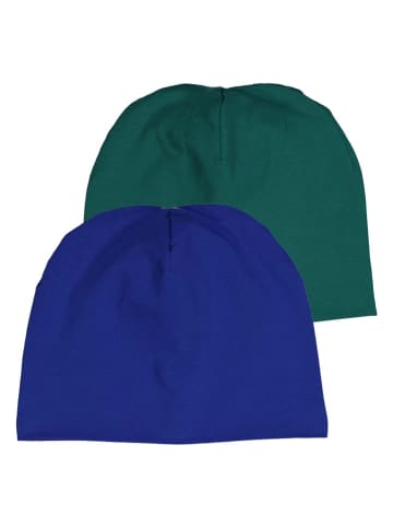 Fred´s World by GREEN COTTON 2-delige set: beanies "Alfa" blauw/groen