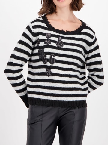 monari Pullover in Schwarz/ Weiß