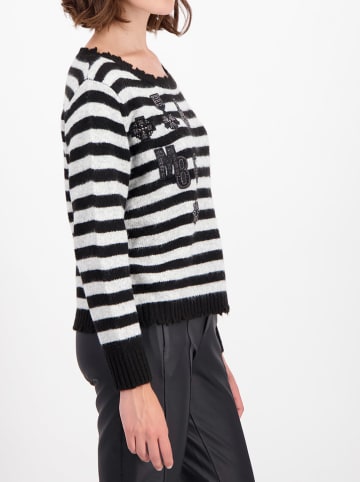 monari Pullover in Schwarz/ Weiß