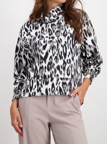 monari Sweatshirt in Weiß/ Schwarz/ Grau