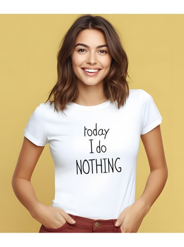 WOOOP Shirt "Today I do nothing" in Weiß