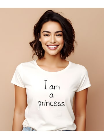 WOOOP Shirt "I am a princess" in Weiß/ Weiß