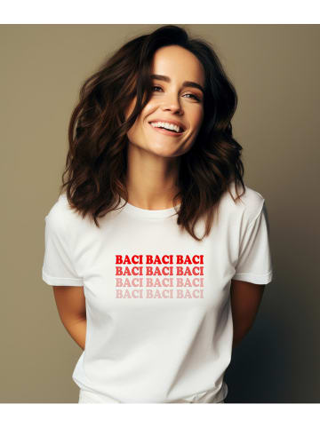 WOOOP Shirt "Baci Baci Baci" in Weiß