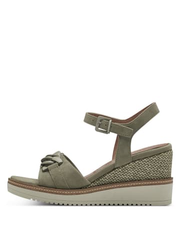 Tamaris Leren sleehaksandalen groen