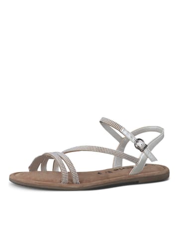 Tamaris Leren sandalen zilverkleurig