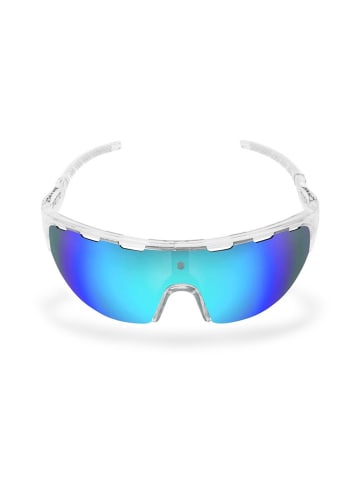Siroko Okulary sportowe unisex "K3" w kolorze biało-niebieskim