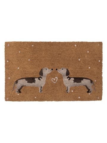 Clayre & Eef Kokosdeurmat lichtbruin/wit - (L)75 x (B)45 cm