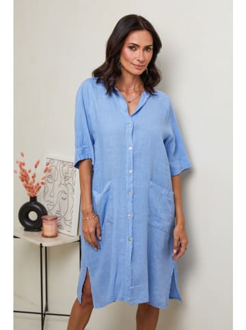 Le Monde du Lin Leinen-Kleid in Hellblau