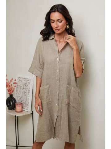 Le Monde du Lin Leinen-Kleid in Beige