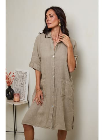 Le Monde du Lin Leinen-Kleid in Beige