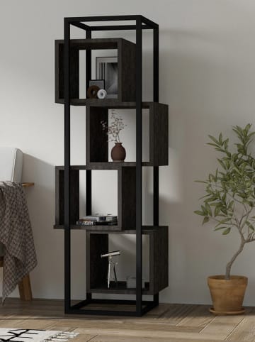 Evila Boekenkast "Rabant" antraciet - (B)44 x (H)140 x (D)29 cm