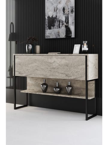 Evila Konsola "Luxe" w kolorze beżowo-czarnym - 120 x 80 x 30 cm