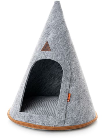 Evila Katzenbett "Cathomel" in Hellgrau - (B)50 x (H)60 x (T)50 cm