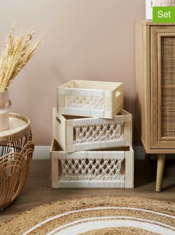 The Home Deco Kids 3er-Set: Aufbewahrungskisten in Beige