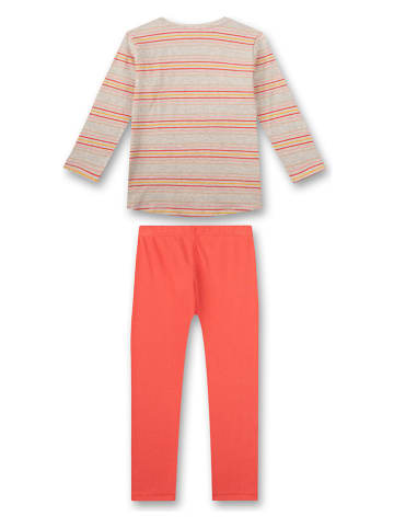 Sanetta Pyjama in Orange/ Grau
