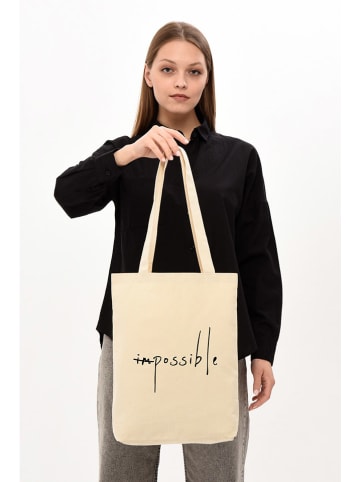BAGmori Schultertasche in Creme - (B)35 x (H)40 x (T)8 cm