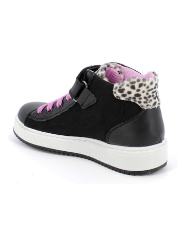 Primigi Skórzane sneakersy w kolorze czarno-jasnoróżowym