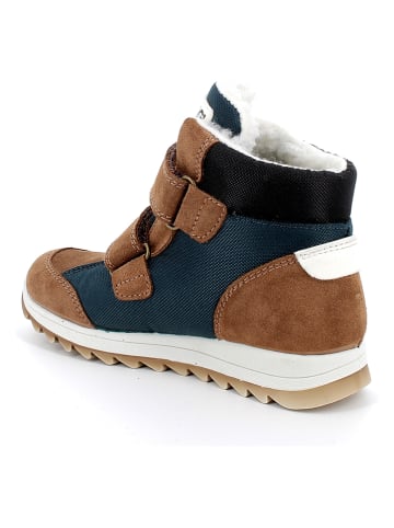 Primigi Leren winterboots bruin/donkerblauw
