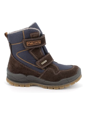 Primigi Leder-Boots in Dunkelblau/ Braun