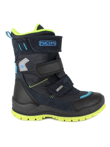 Primigi Leder-Winterstiefel in Schwarz/ Dunkelblau