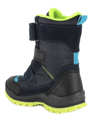 Primigi Leren winterlaarzen zwart/donkerblauw