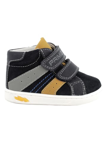 Primigi Leder-Sneakers in Schwarz/ Grau/ Gelb
