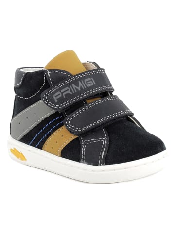 Primigi Leren sneakers zwart/grijs/geel