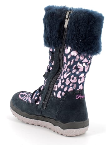 Primigi Leder-Winterstiefel in Dunkelblau/ Rosa