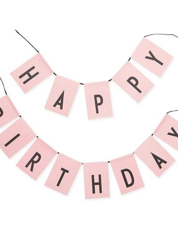 Design Letters Girlande "Happy Birthday" in Rosa - (L)17,5 cm