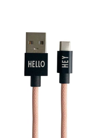 Design Letters USB-C-Kabel in Schwarz/ Beige - 100 cm