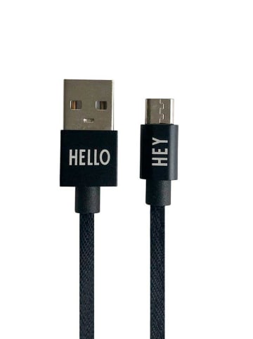 Design Letters Kabel Micro-USB w kolorze czarnym - dł. 100 cm