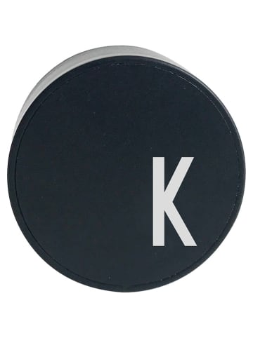 Design Letters Ladestecker "My Charger - K" in Schwarz - Ø 4,5 cm