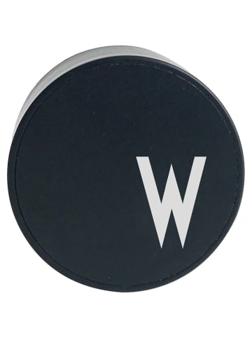 Design Letters Ladestecker "My Charger - W" in Schwarz - Ø 4,5 cm