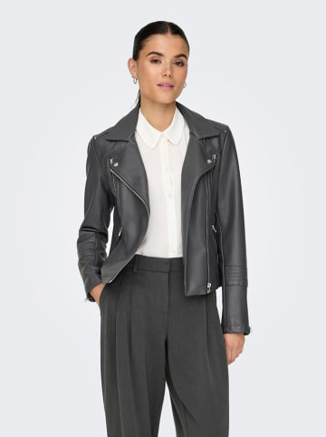 ONLY Kunstlederjacke in Dunkelgrau