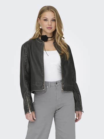 ONLY Kunstlederjacke in Schwarz