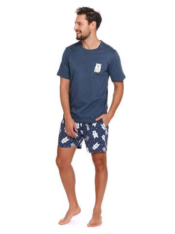 Doctor Nap Pyjama donkerblauw/wit
