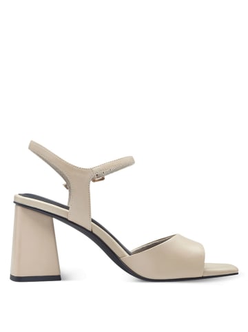 Marco Tozzi Leder-Sandaletten in Creme