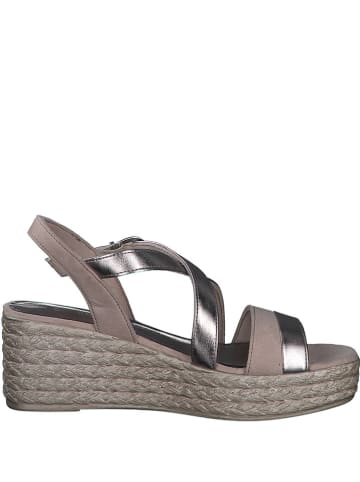 Marco Tozzi Sleehaksandalen beige/zilverkleurig