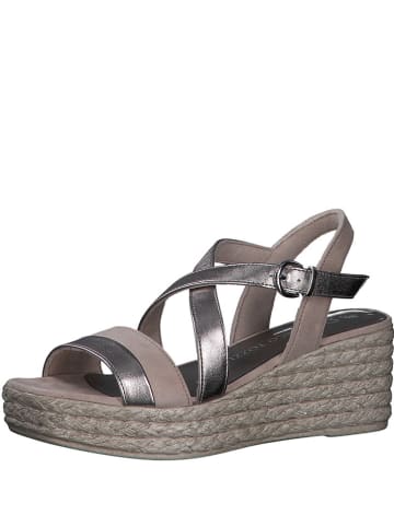 Marco Tozzi Keilsandaletten in Beige/ Silber