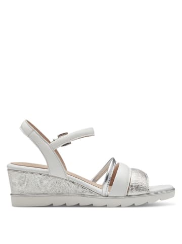 Marco Tozzi Sleehaksandalen wit/zilverkleurig