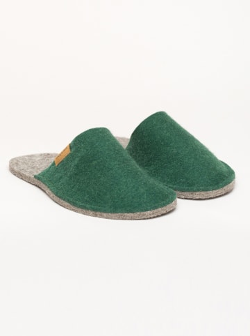 kitz-pichler Wolvilten pantoffels "Magicfelt Magic Travel" groen/grijs