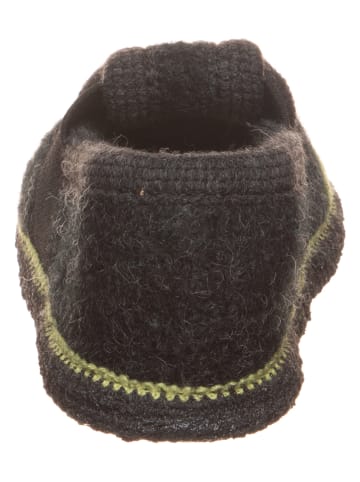 kitz-pichler Pantoffels "Bobby Floh" antraciet/groen
