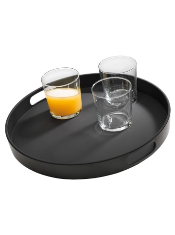 APS Tablett "Bistro" in Schwarz - (H)4,5 x Ø 35,5 cm