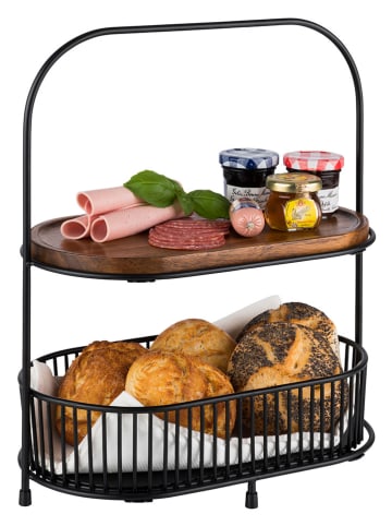 APS Etagere in Schwarz/ Hellbraun - (B)31 x (H)37,5 x (T)12 cm