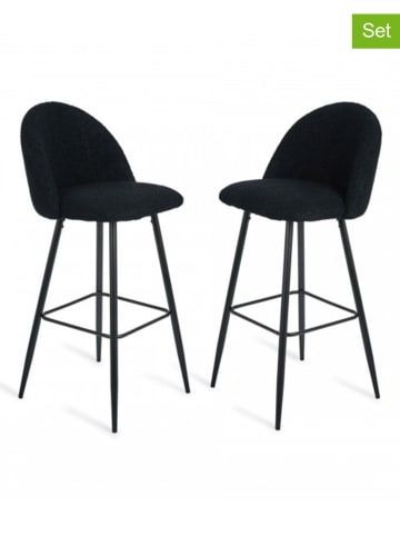 Lifa Living 2er-Set: Barstühle "Florence" in Schwarz - (B)47 x (H)104 x (T)48 cm