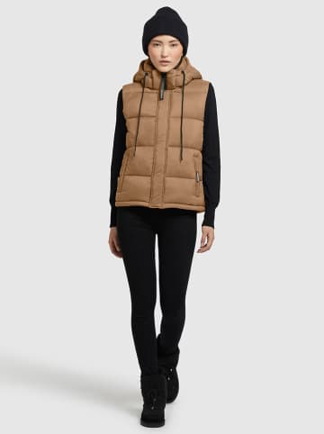Khujo Doorgestikte bodywarmer "Eden Matt" lichtbruin